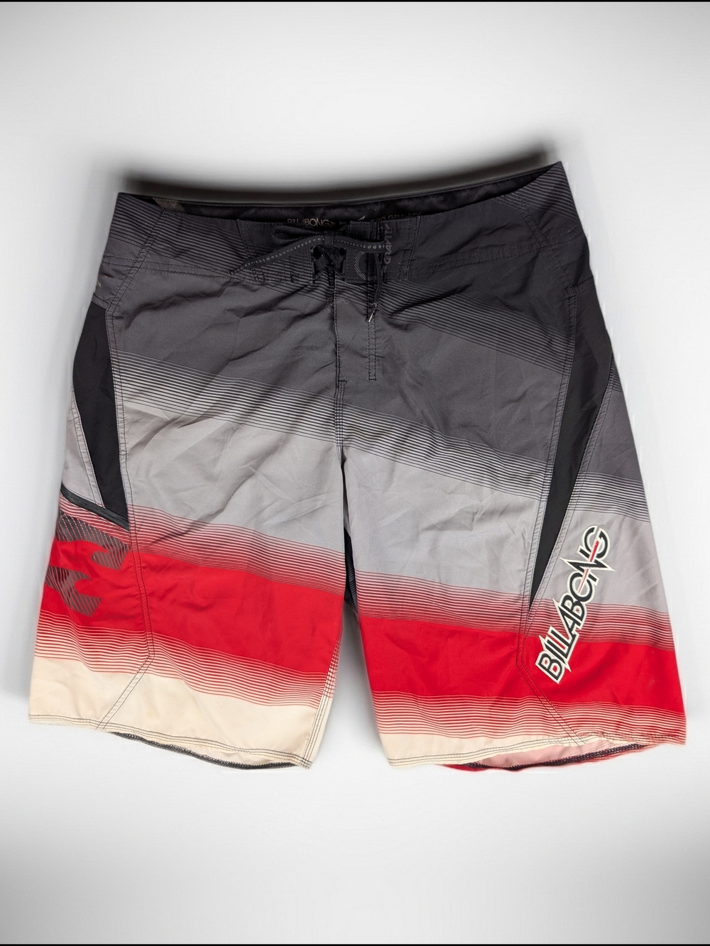 Billabong Platinum X Zero Gravity Parko Board Shorts Men's 34 Gray Red White